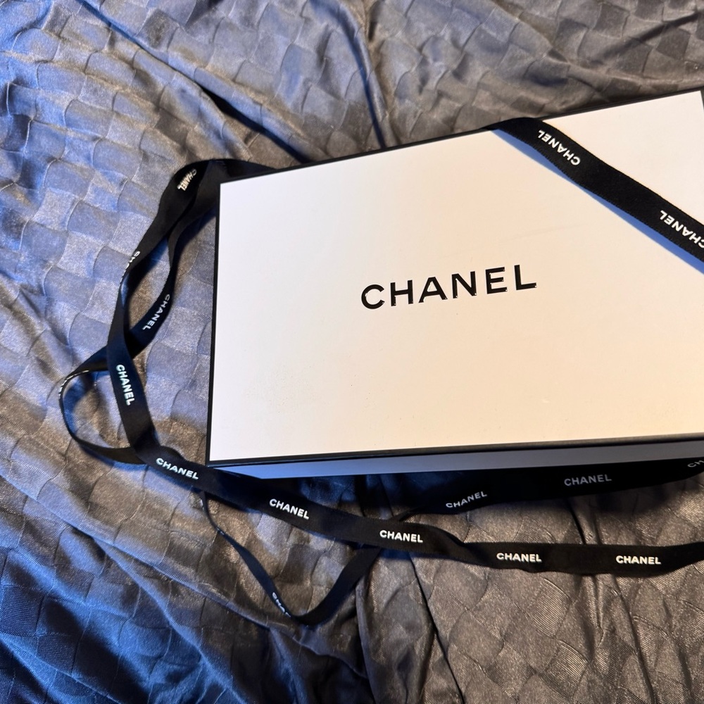 Chanel Classic White Box with Black Ribbon